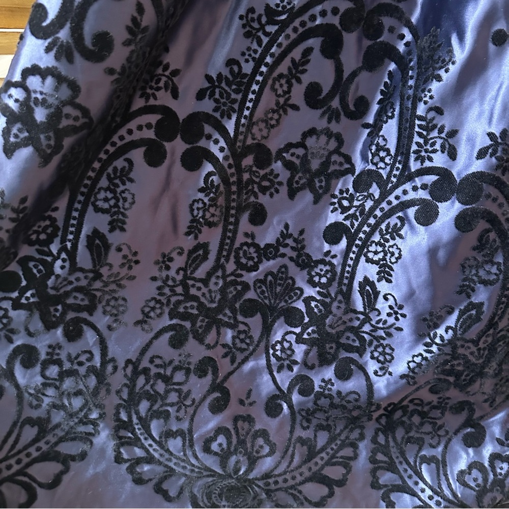 Vintage Jessica McClintock Strapless Midi Dress Blue Velvet Taffeta size 10 - Picture 4 of 11